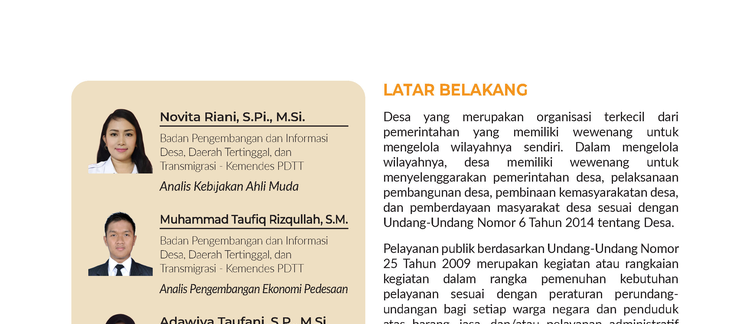 Penyusunan Standar Pelayanan Minimum Desa