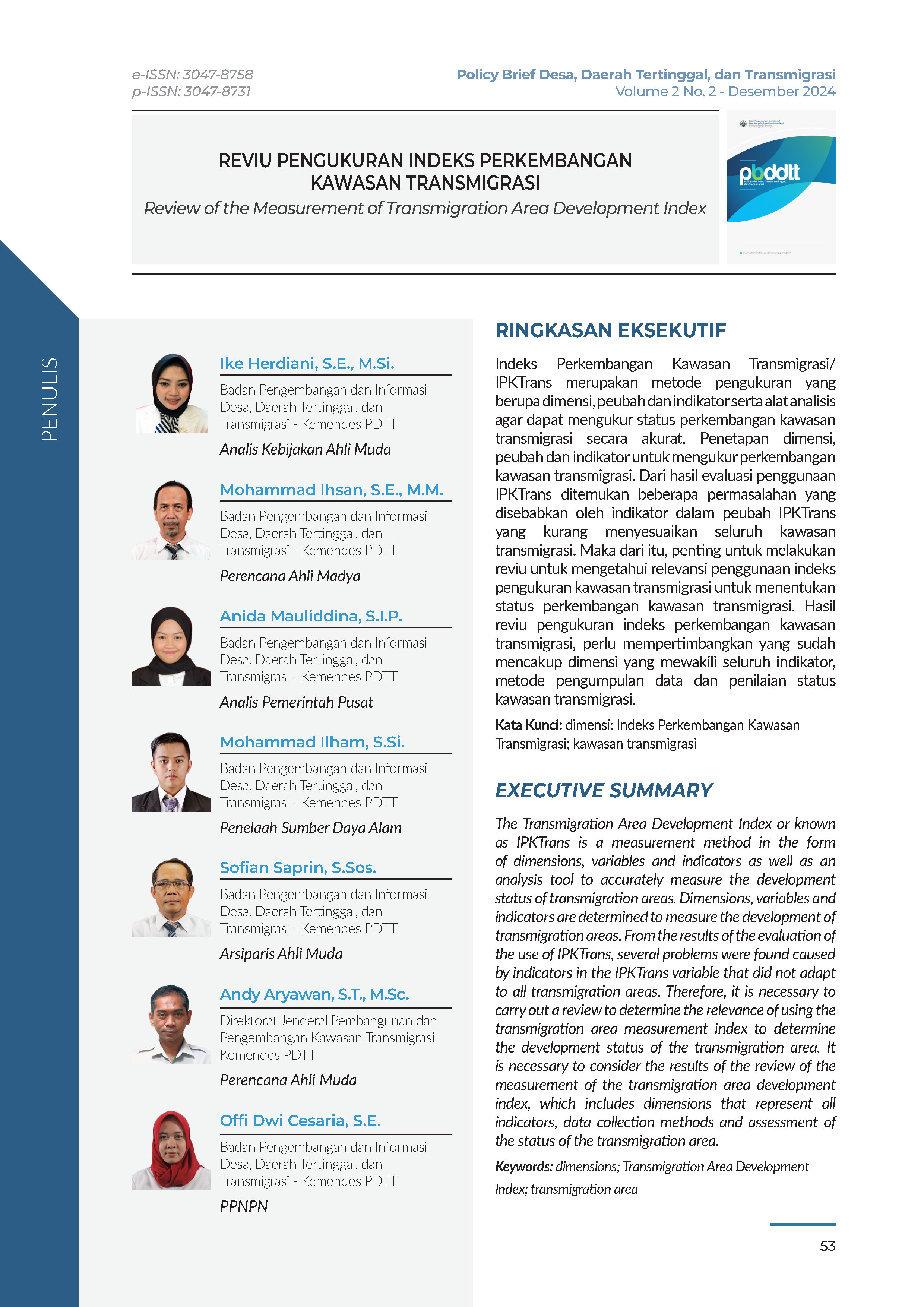 Cover Policy Brief Volume 2 No 2.2