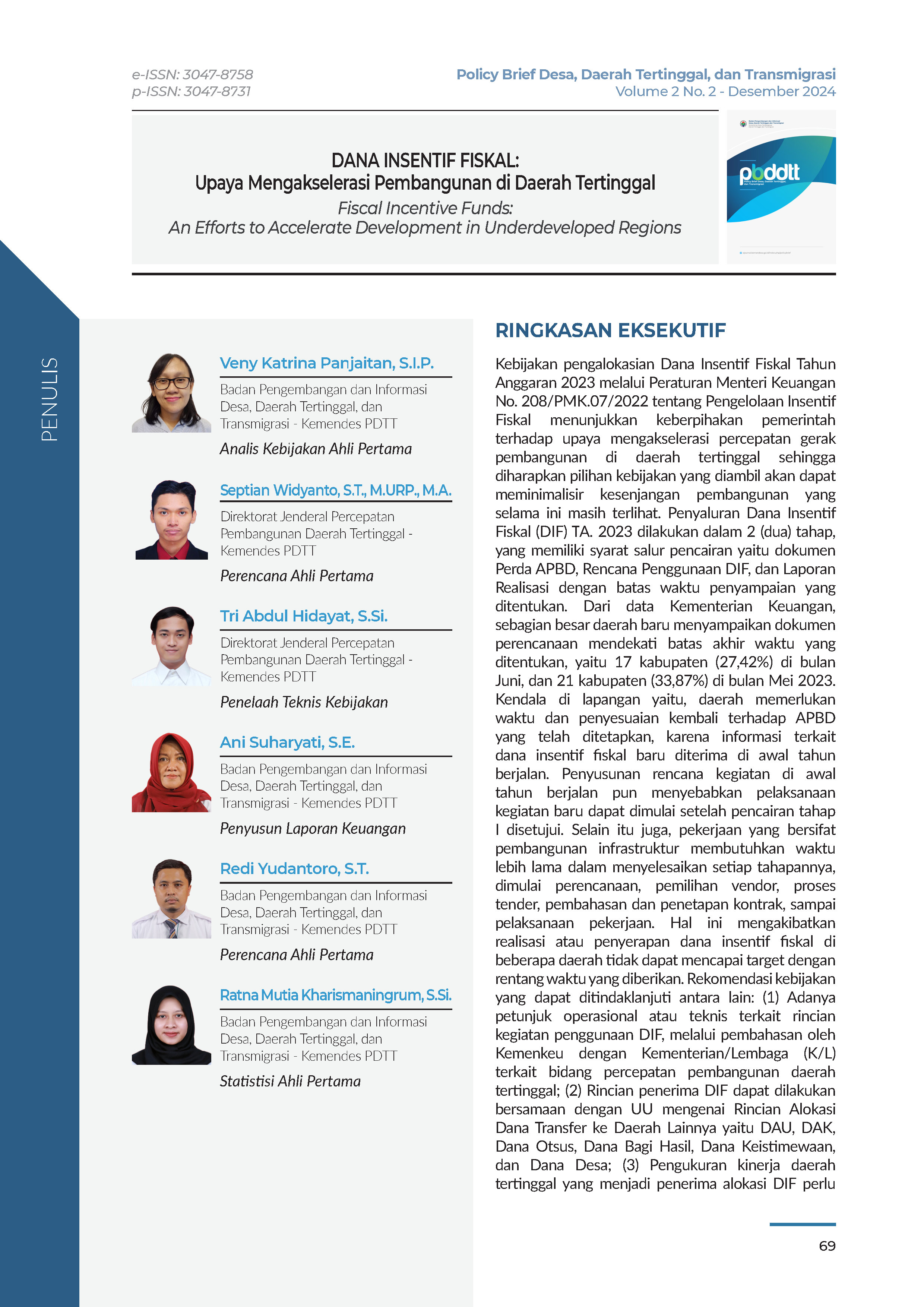 Cover Policy Brief Volume 2 No 2.4