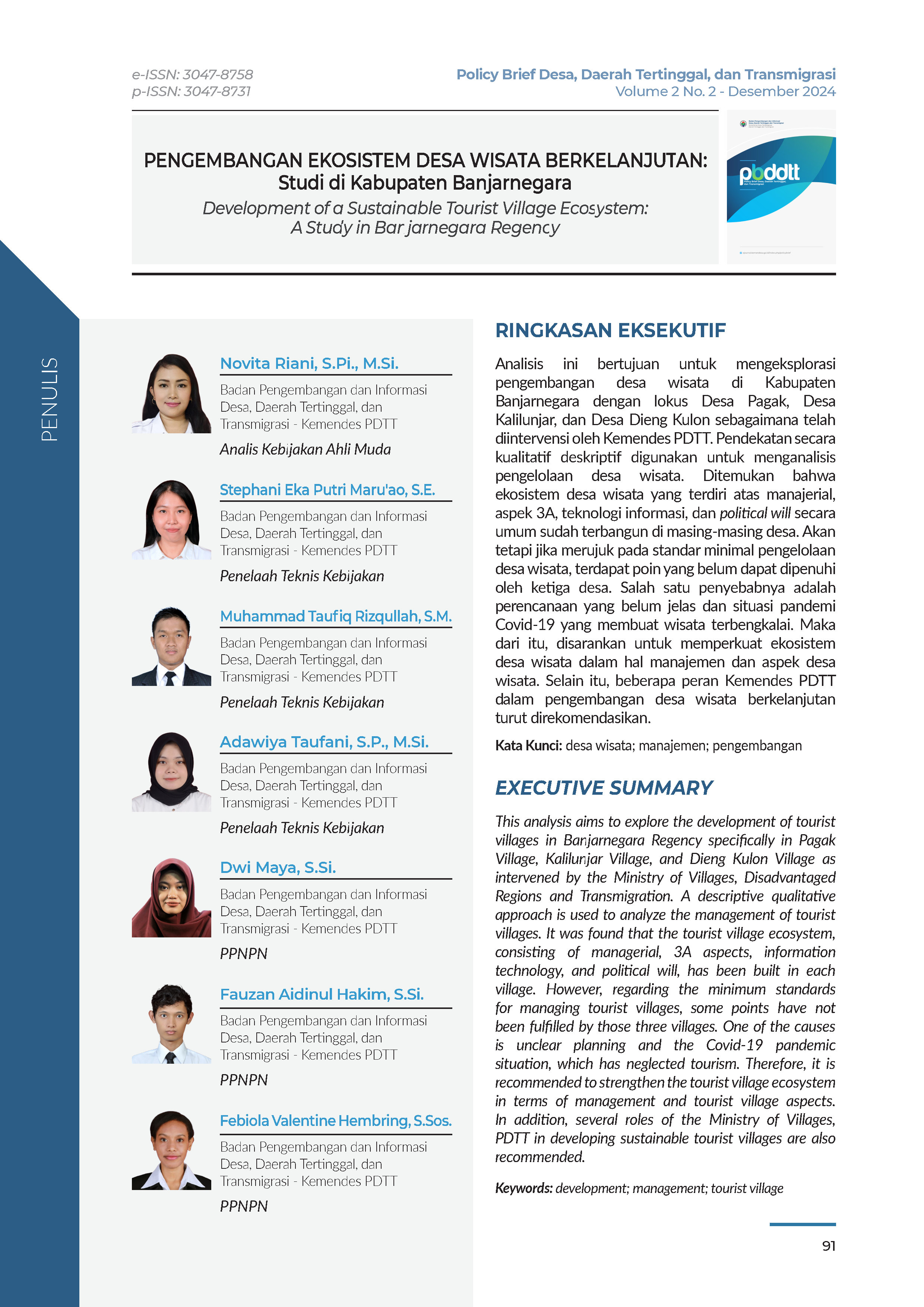 Cover Policy Brief Volume 2 No 2.6