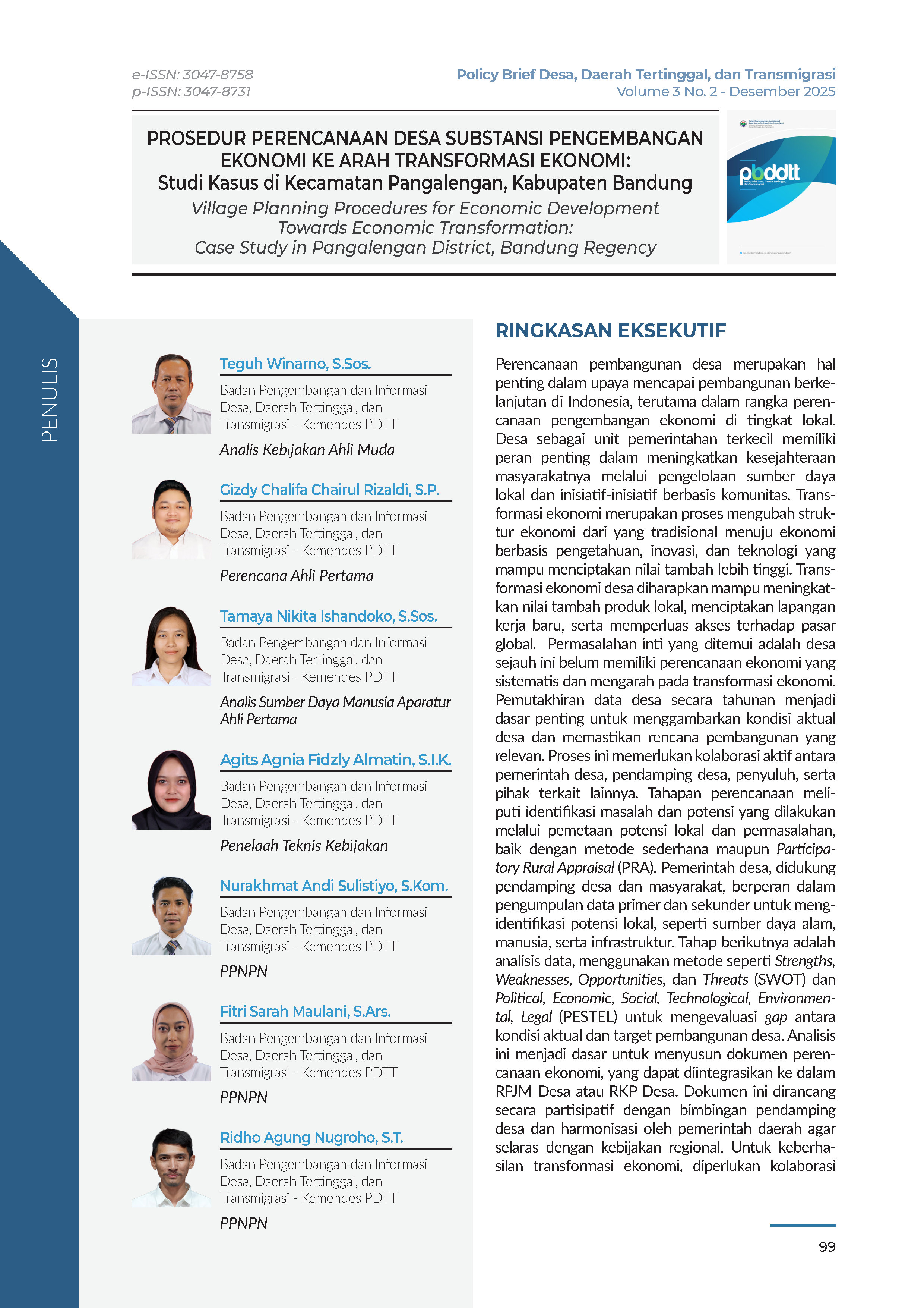 Cover Policy Brief Volume 3 No 2.5