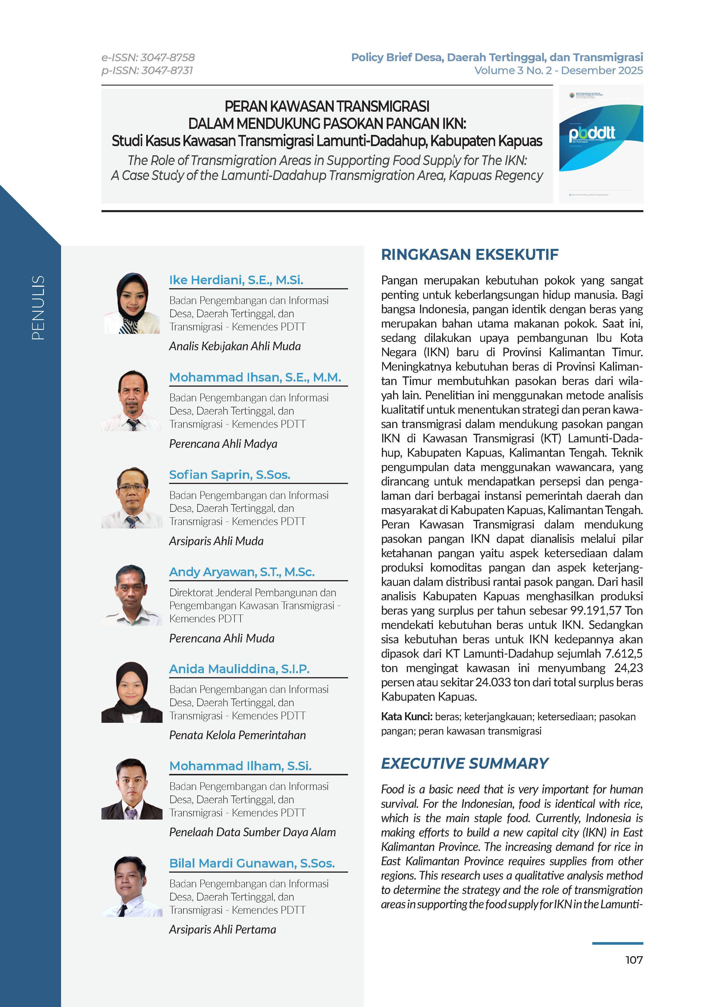 Cover Policy Brief Volume 3 No 2.6